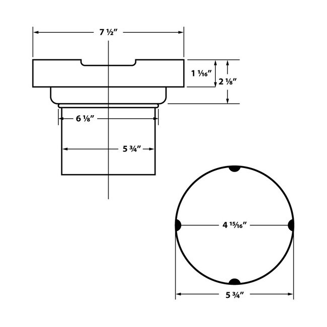 White Standard Capital or Base for 6" Diameter Classic Aluminum Round Fluted Column