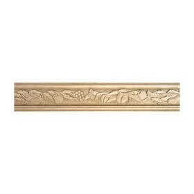 Unfinished Hand Carved Wood Fruit Panel Moulding | 8ft Long