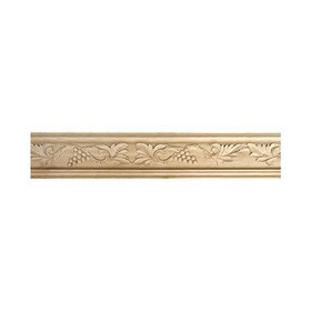 Unfinished Hand Carved Wood Grape Panel Moulding | 8ft Long