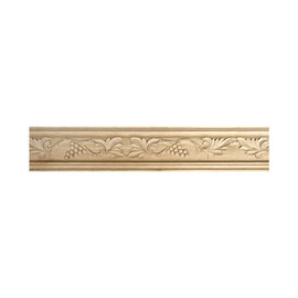 Unfinished Hand Carved Wood | Grape Style Crown Moulding | 8ft Long