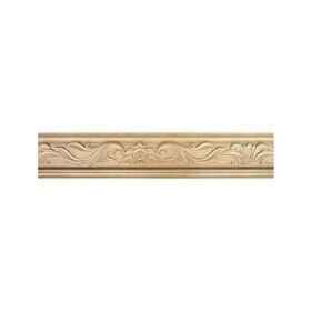 Unfinished Hand Carved Wood Rose Panel Moulding | 8ft Long