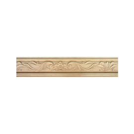 Unfinished Hand Carved Wood | Rose Style Crown Moulding | 8ft Long