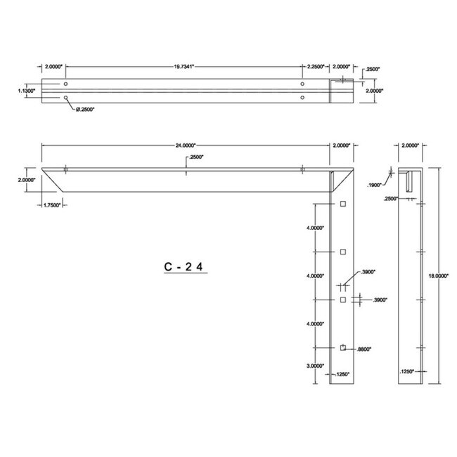 Powder Coated Finish | Hidden Steel Countertop Support Bracket | CSB Series