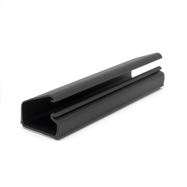 1-1/2" Wide Black Vinyl Lock Close Wire/Cable Organization Channel with Adhesive - 8' Lengths