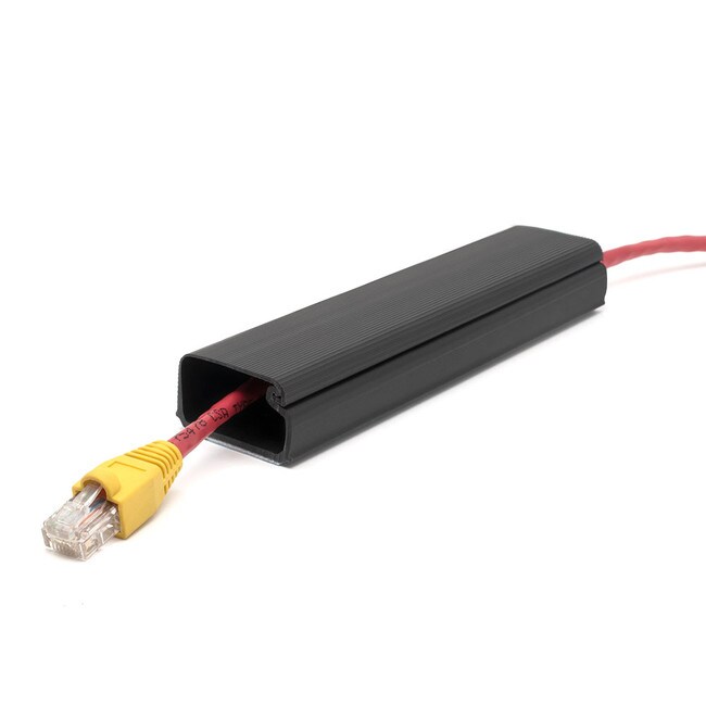 1-1/2" Wide Black Vinyl Lock Close Wire/Cable Organization Channel with Adhesive - 8' Lengths