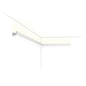 Orac Decor | Duropolymer Polystyrene Crown Moulding | Primed White | 1in H x 1in Proj x 1-3/8in Face