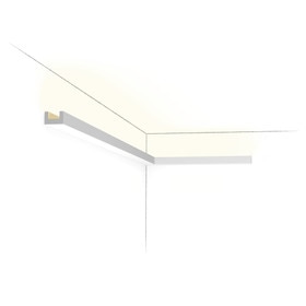 Orac Decor | Duropolymer Polystyrene Crown Moulding | Primed White | 3/4in H x 1-1/8in Proj x 1-1/8in Face