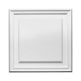 Orac Decor | Duropolymer Polystyrene Door Panel | Primed White | 16-7/8in H x 16-7/8in W