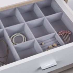 2-3/8" High Grey PVC with Flock 2-Way Connector Drawer Insert