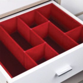 2-3/8" High Red PVC with Flock 2-Way Connector Drawer Insert