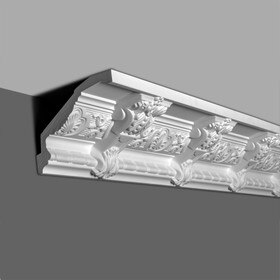8in Face x 5-1/4in H x 6-1/4in Proj | Primed White Polyurethane | Crown Moulding