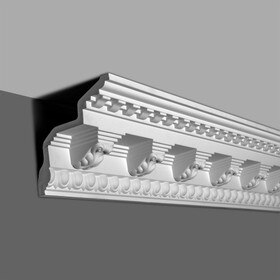 9-1/8in Face x 6-1/2in H x 6-5/8in Proj | Primed White Polyurethane | Crown Moulding