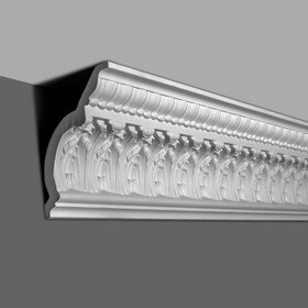 9-5/8in Face x 7-7/8in H x 5-1/2in Proj | Primed White Polyurethane | Crown Moulding