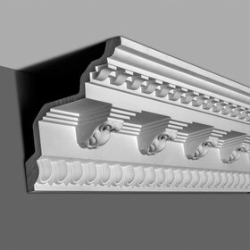 12-1/2in Face x 8-5/8in H x 9in Proj | Primed White Polyurethane | Crown Moulding
