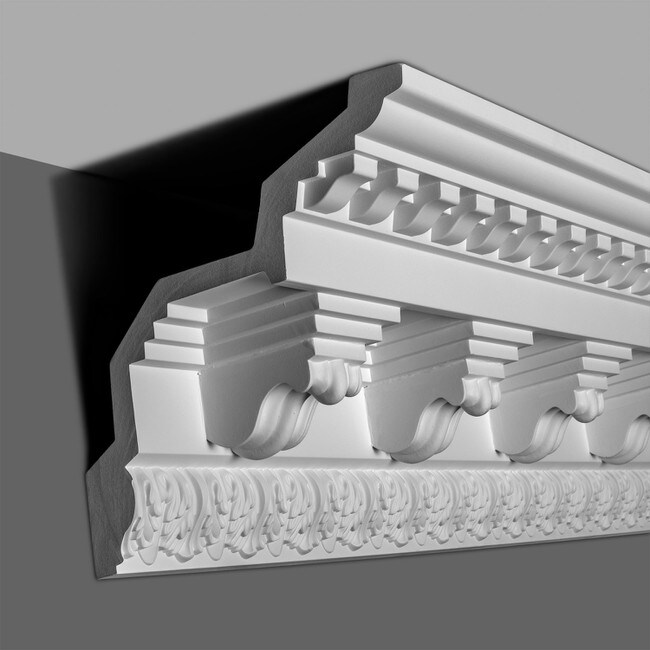 16-5/16in Face x 11-15/16in H x 11-1/8in Proj | Primed White Polyurethane | Crown Moulding | DEM-189 Series