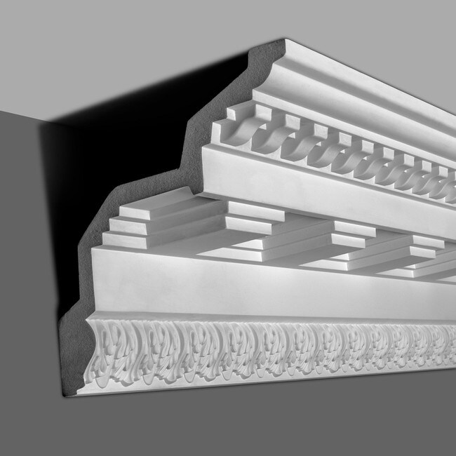 16-5/16in Face x 11-15/16in H x 11-1/8in Proj | Primed White Polyurethane | Crown Moulding | DEM-190 Series