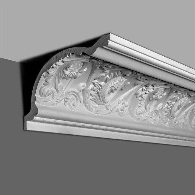 11-3/4in Face x 7-1/2in H x 9in Proj | Primed White Polyurethane | Crown Moulding | DEM-195 Series