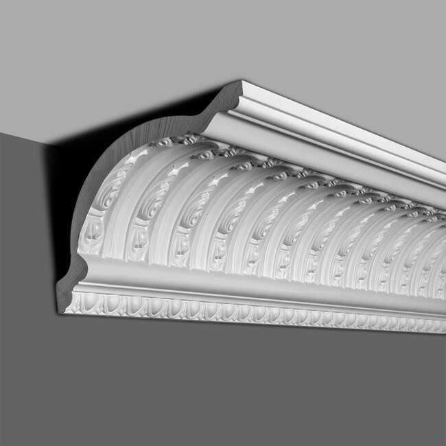 11-3/4in Face x 7-1/2in H x 9in Proj | Primed White Polyurethane | Crown Moulding | DEM-196 Series