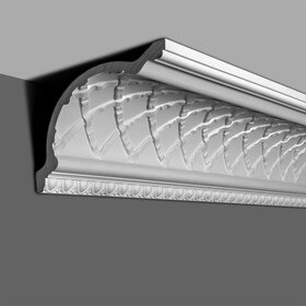 11-3/4in Face x 7-1/2in H x 9in Proj | Primed White Polyurethane | Crown Moulding | DEM-197 Series