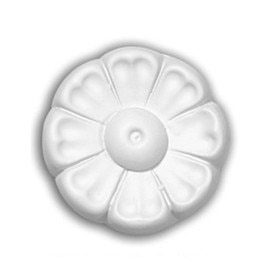 2-1/2" Diameter Primed White Polyurethane Small Rosette Applique