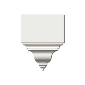 6-3/4in H x 5-1/2in Proj | Primed White Polyurethane | Crown Moulding | Center Drop