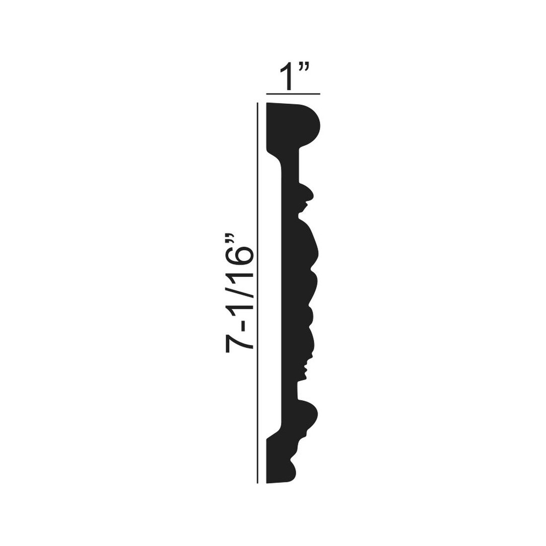 7-1/16in H x 1in Proj | Polyurethane | Frieze Moulding | Style DEM-392