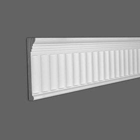 7-3/4in H x 1-3/8in Proj | Primed White Polymer Panel Moulding | Style DEM-394