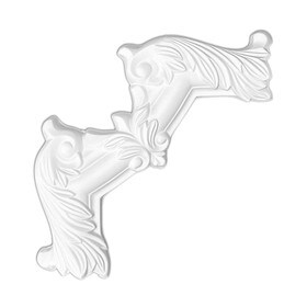9in H x 9in W | Primed White Polyurethane | Mitreless Corner Cover Panel Moulding Accessory