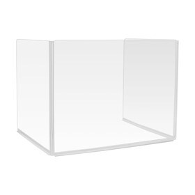 U-Shaped Clear Acrylic Desk/Countertop Protection Kit | Includes Rounded and Polished Acrylic Panels | Full-Length 90-Degree Corners| Adhesive T-Base