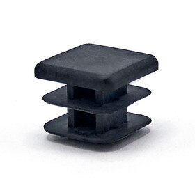 3/4in Sq | 14 - 23 Gauge | Black Matte Finish Textured Low Density Polyethylene | Plastic Universal Gauge Inside End Cap for Tubing
