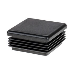 1-3/4in Sq | 14 - 18 Gauge | Black Matte Finish Textured Low Density Polyethylene | Plastic Universal Gauge Inside End Cap for Tubing