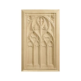 13-1/2in W x 21-1/4in H White Oak Hand Carved Hardwood Door Panel