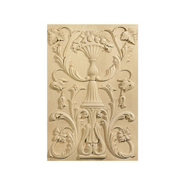 12-7/8in W x 18-7/8in H White Oak Hand Carved Hardwood Door Panel | DP-002-WHO Series
