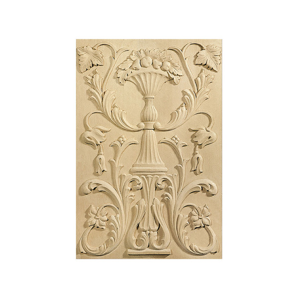 12-7/8in W x 18-7/8in H Maple Hand Carved Hardwood Door Panel | DP-002-MP Series