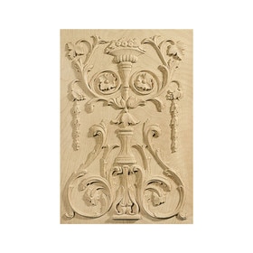 12-7/8in W x 18-7/8in H White Oak Hand Carved Hardwood Door Panel | DP-006-WHO Series