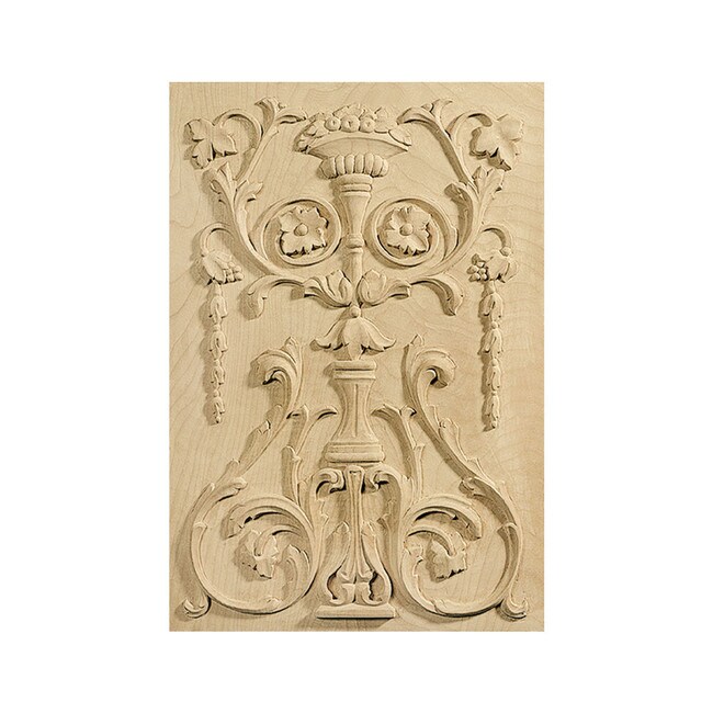 12-7/8in W x 18-7/8in H White Oak Hand Carved Hardwood Door Panel | DP-006-WHO Series