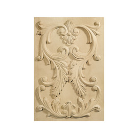 12-7/8in W x 18-7/8in H Cherry Hand Carved Hardwood Door Panel | DP-007-CH Series