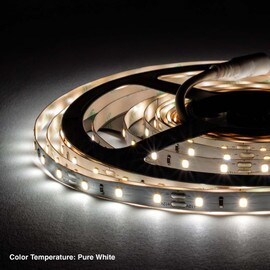 8mm Wide LED Tape Flexible Strip Lighting | Pure White (3800K-4500K) | 501-800 Lumens Per Foot 12V IP20 UL | 8.25ft Roll