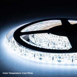 8mm Wide LED Tape Flexible Strip Lighting | Cool White (5700K-8700K) | 501-800 Lumens Per Foot 12V IP65 UL | 8.25ft Roll