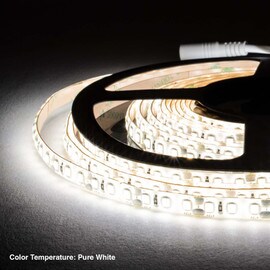8mm Wide LED Tape Flexible Strip Lighting | Pure White (3800K-4500K) | 501-800 Lumens Per Foot 12V IP65 UL | 8.25ft Roll