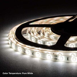 8mm Wide LED Tape Flexible Strip Lighting | Pure White (3800K-4500K) | 501-800 Lumens Per Foot 12V IP65 UL | 8.25ft Roll