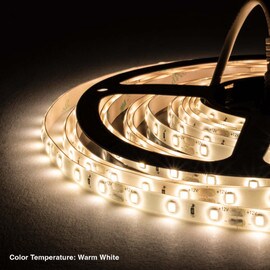 8mm Wide LED Tape Flexible Strip Lighting | Warm White (2700K-3500K) | 501-800 Lumens Per Foot 12V IP65 UL | 16.4ft Roll