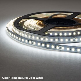 3/8" (10mm) Wide LED Tape Flexible Strip Lighting | 2835 Chip Cool White 6000K-6500K 3.9 Watts | 408 Lumens Per Foot 24V IP20 UL | 16.4' Roll