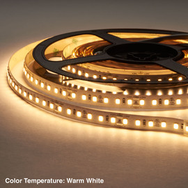 3/8" (10mm) Wide LED Tape Flexible Strip Lighting | 2835 Chip Warm White 2800K-3000K 4.6 Watts | 408 Lumens Per Foot 24V IP20 UL | 33' Roll