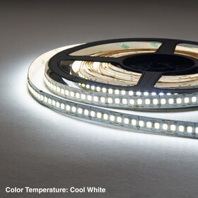 3/8" (10mm) Wide LED Tape Flexible Strip Lighting | 2835 Chip Cool White 6000K-6500K 4.5 Watts | 555 Lumens Per Foot 24V IP20 UL | 16.4' Roll