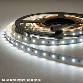 3/8" (10mm) Wide LED Tape Flexible Strip Lighting | 2835 Chip Cool White 6000K-6500K 3.5 Watts | 339 Lumens Per Foot 24V IP20 UL | 16.4' Roll