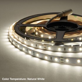 3/8" (10mm) Wide LED Tape Flexible Strip Lighting | 2835 Chip Neutral White 5000K-5500K 3.5 Watts | 335 Lumens Per Foot 24V IP20 UL | 16.4' Roll