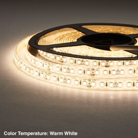 3/8" (10mm) Wide LED Tape Flexible Strip Lighting | 2835 Chip Warm White 2800K-3000K 3.9 Watts | 400 Lumens Per Foot 24V IP65 UL | 16.4' Roll