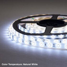 3/8" (10mm) Wide LED Tape Flexible Strip Lighting | 2835 Chip Neutral White 5000K-5500K 3.5 Watts | 335 Lumens Per Foot 24V IP65 UL | 16.4' Roll