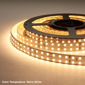 9/16" (15mm) Wide LED Tape Flexible Strip Lighting | 2835 Chip Warm White 2800K-3000K 6.4 Watts | 738 Lumens Per Foot 24V IP20 UL | 16.5' Roll